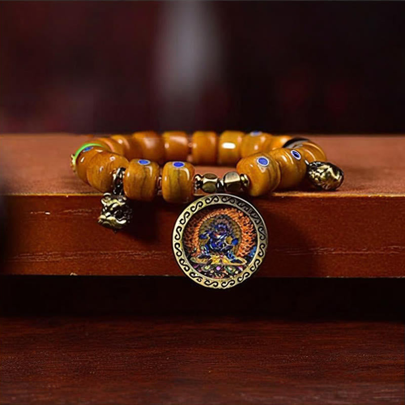 Buddha Stones Vintage Tibetan Bone Beads Braided Rope Positive Balance Bracelet