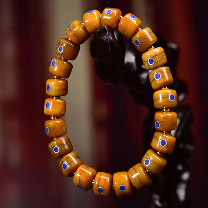 Buddha Stones Vintage Tibetan Bone Beads Braided Rope Positive Balance Bracelet
