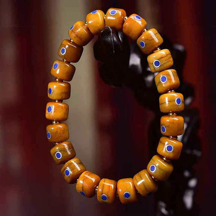 Buddha Stones Vintage Tibetan Bone Beads Braided Rope Positive Balance Bracelet