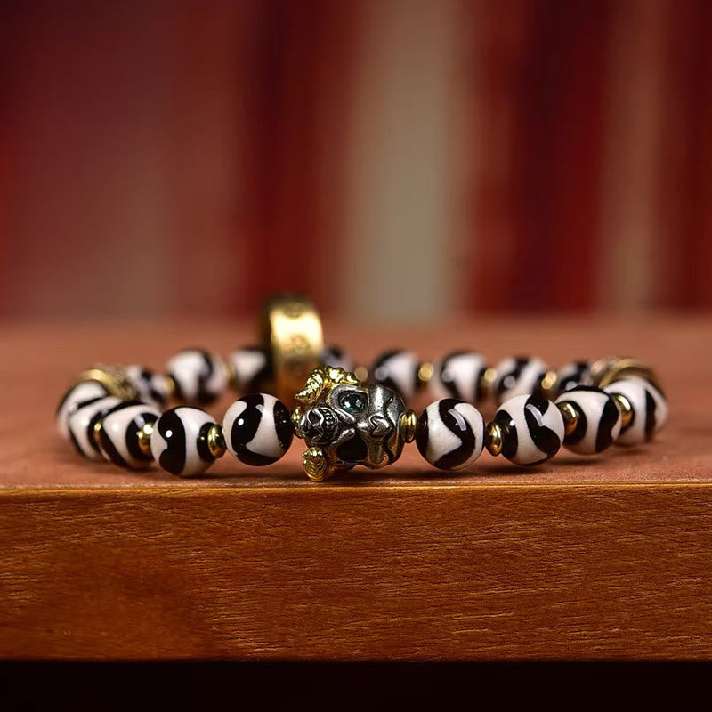 Buddha Stones Vintage Tibetan Dzi Bead Om Mani Padme Hum Blessings Bracelet