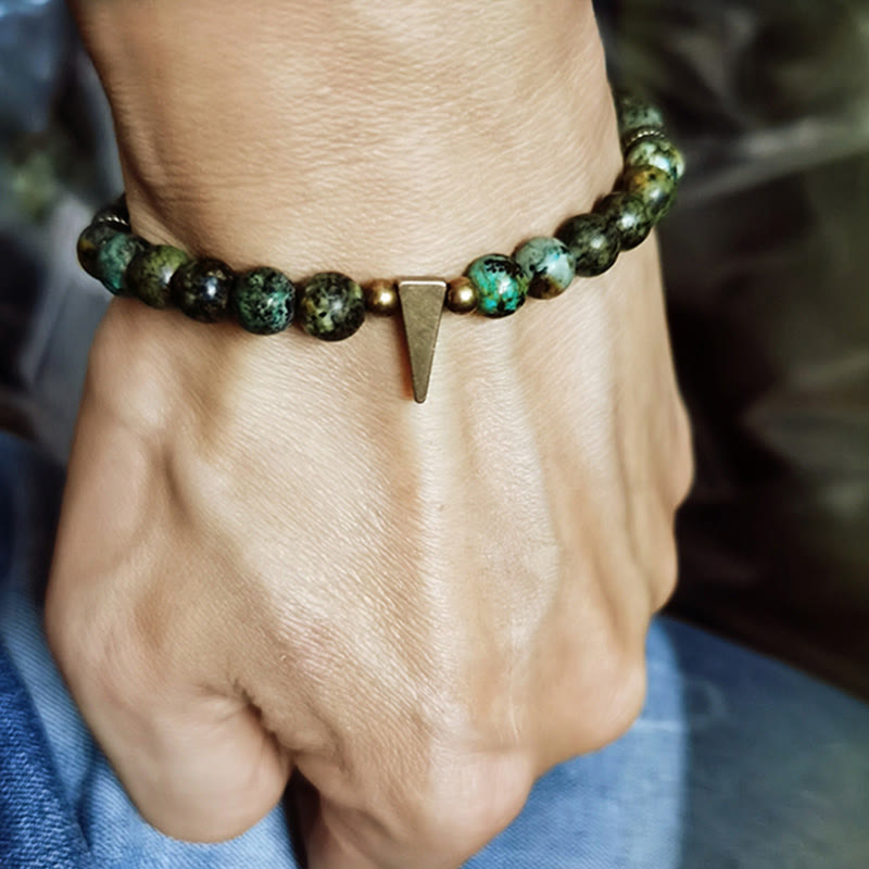 Buddha Stones Vintage Distressed Design Turquoise Copper Balance Bracelet