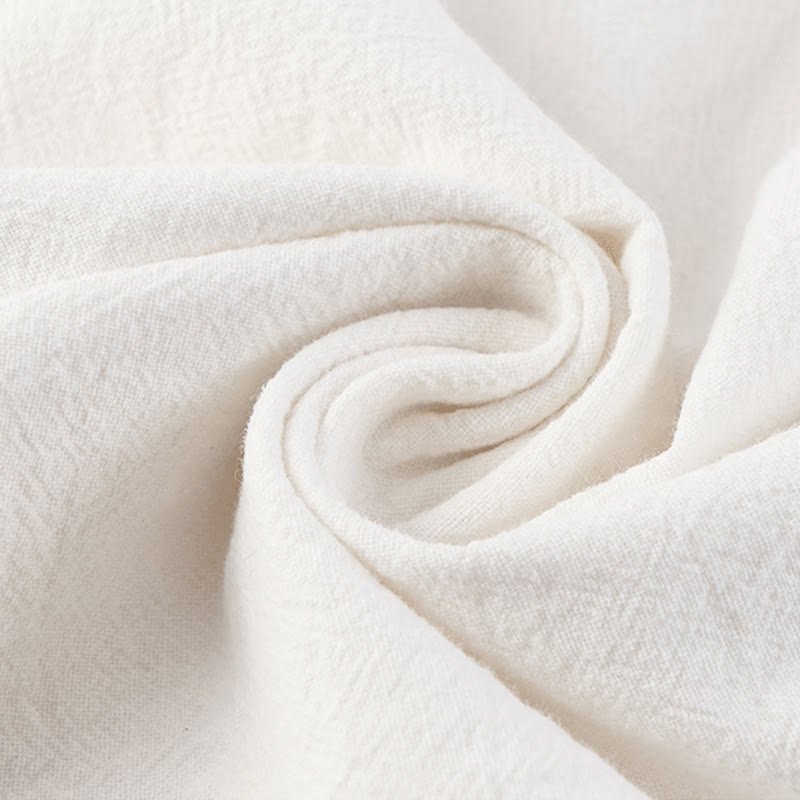 Buddha Stones Casual 2Pcs Pure Color Half Button Design Shirt Drawstring Pants Men's Cotton Linen Meditation Cloth Set With Pockets - image 7