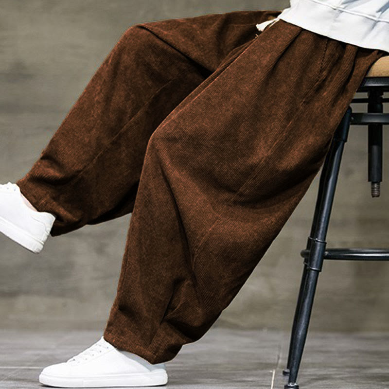 Buddha Stones Casual Plain Cotton Bloomer Men's Pants With Pockets - image 35