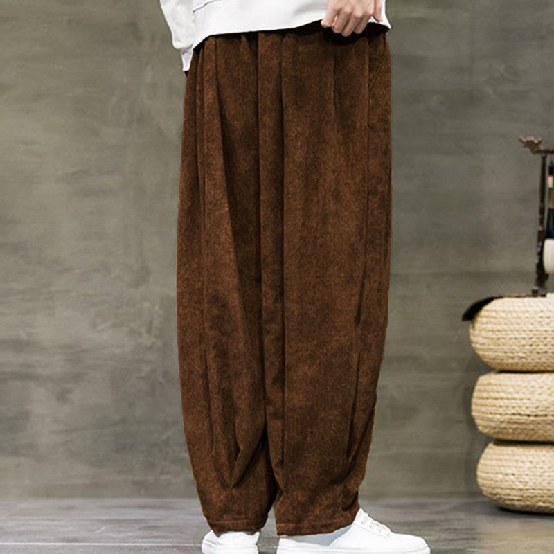 Buddha Stones Casual Plain Cotton Bloomer Men's Pants With Pockets - image 32