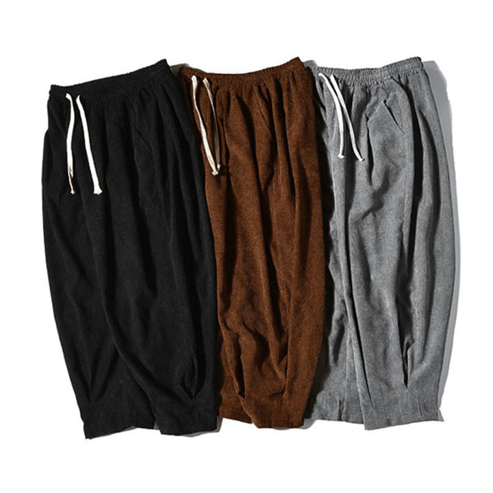 Buddha Stones Casual Plain Cotton Bloomer Men's Pants With Pockets - image 41