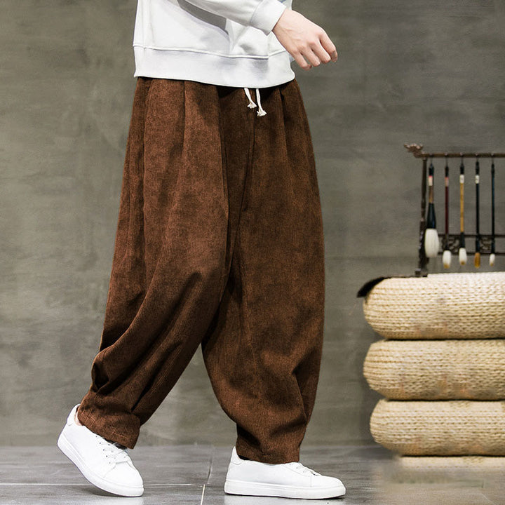 Buddha Stones Casual Plain Cotton Bloomer Men's Pants With Pockets - image 34