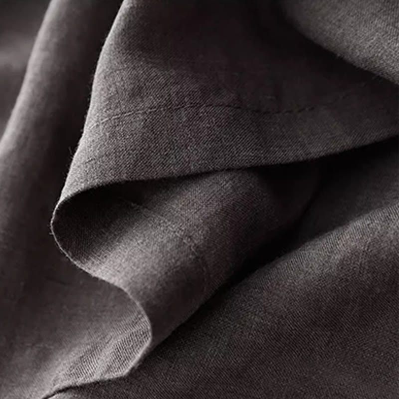 Buddha Stones Casual Pure Color Embroidery Patchwork Design Sleeveless Crew Neck Women's Cotton Linen Vest - image 16