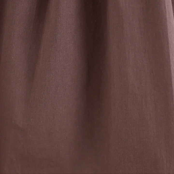 Buddha Stones Summer Artistic Solid Color Pleated Crew Neck Design Women's Cotton Linen  Vest - image 7