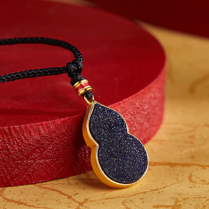 Buddha Stones 925 Sterling Silver Peach Blossom Cat Gourd Pattern Protection Necklace Pendant - image 4
