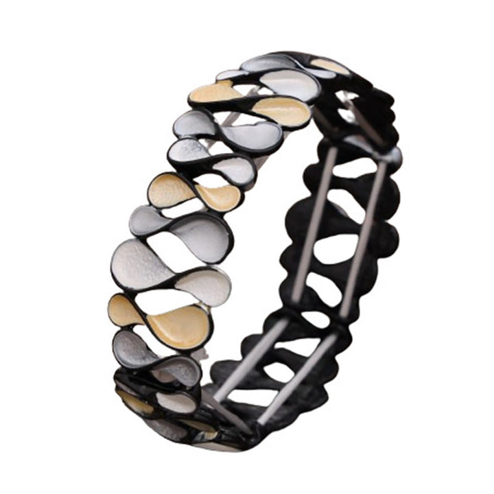 Buddha Stones Colorful Geometric Hollow 8-shaped Alloy Healing Elastic Bracelet Bangle - image 7