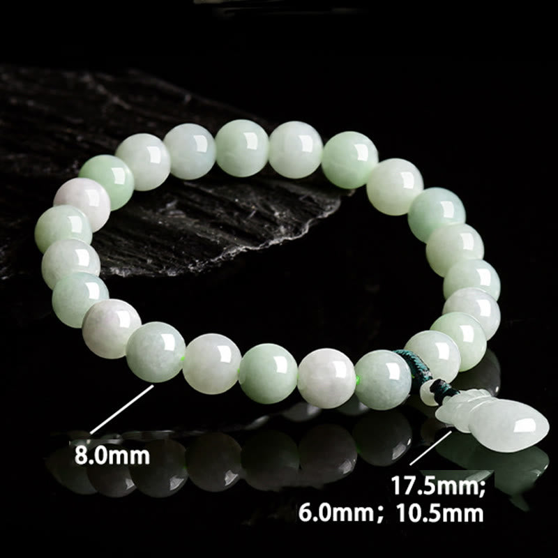 Buddha Stones Natural Jade Money Bag Charm Luck Bracelet
