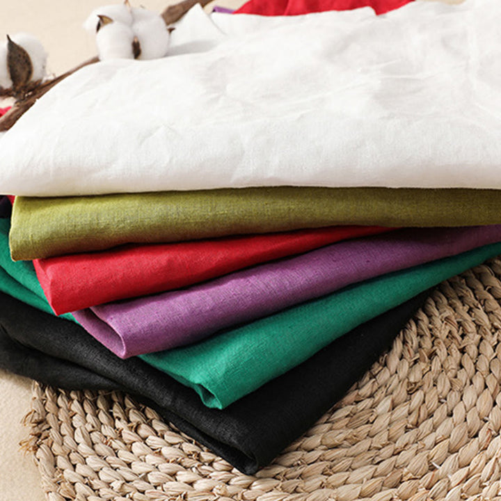 Buddha Stones Casual Solid Color Back Button Asymmetrical Crew Neck Sleeveless Women's Cotton Linen Vest - image 26