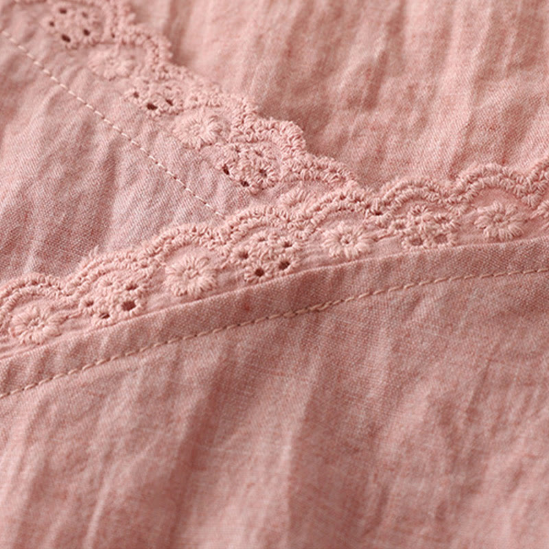 Buddha Stones Vintage Side Lace-up Splicing Lace V-neck Sleeveless Women's  Vest - image 2