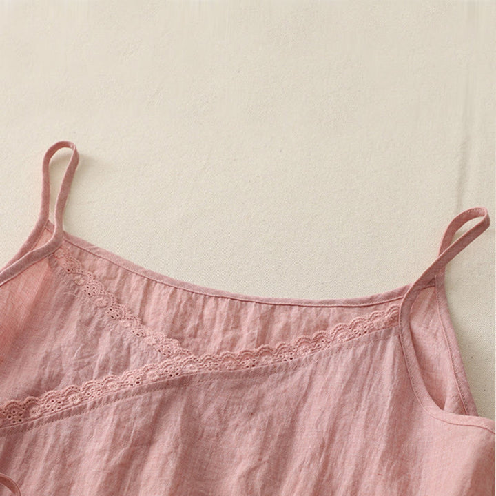 Buddha Stones Vintage Side Lace-up Splicing Lace V-neck Sleeveless Women's  Vest - image 1