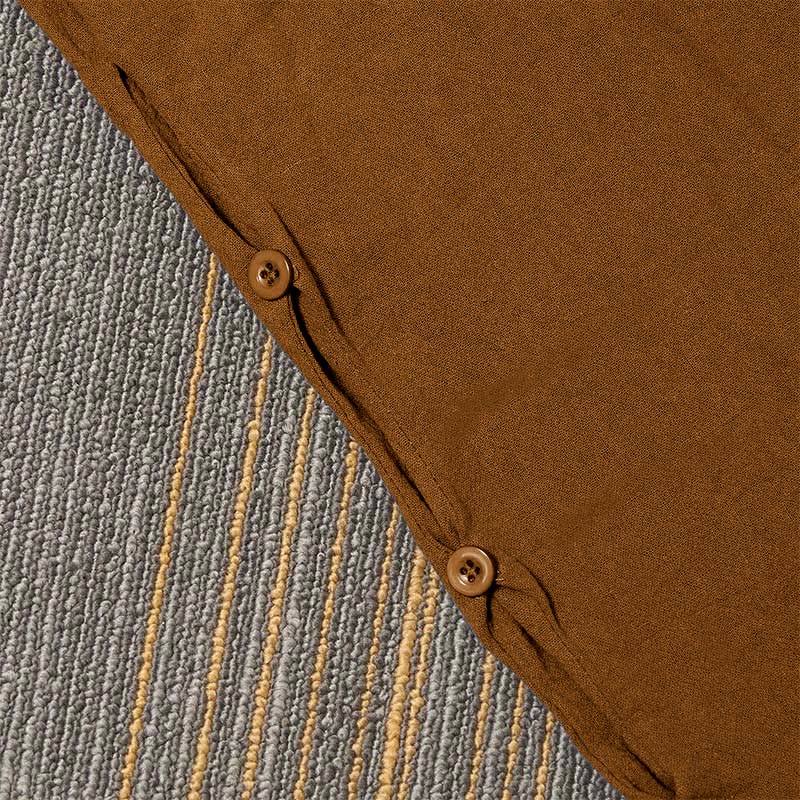 Buddha Stones Casual Pure Color Hollow Button Cuff Design Women's Cotton Linen Pants With Pockets - image 36