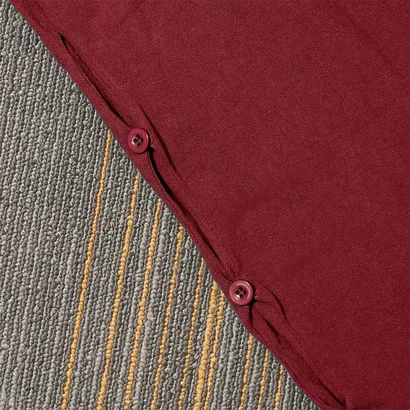 Buddha Stones Casual Pure Color Hollow Button Cuff Design Women's Cotton Linen Pants With Pockets - image 39