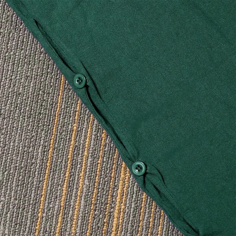 Buddha Stones Casual Pure Color Hollow Button Cuff Design Women's Cotton Linen Pants With Pockets - image 44