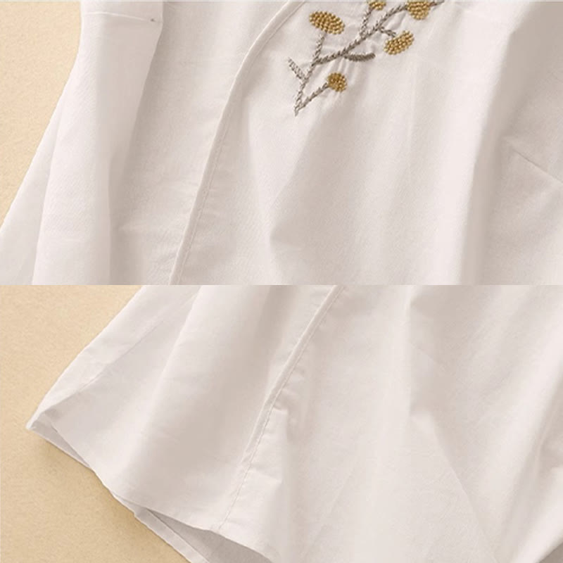 Buddha Stones Ethnic Embroidery Asymmetrical Design Women's Cotton Linen Sleeveless Vest - image 8