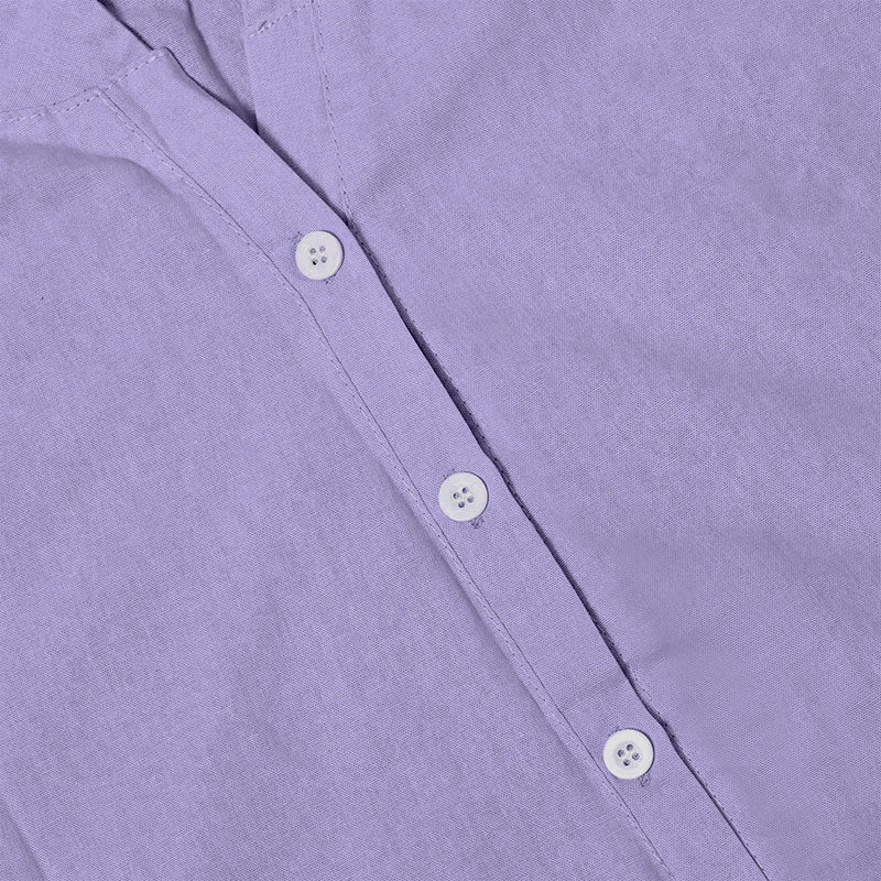 Buddha Stones Casual Plain Button Notched Collar Women's Short Sleeve Shirt - image 4