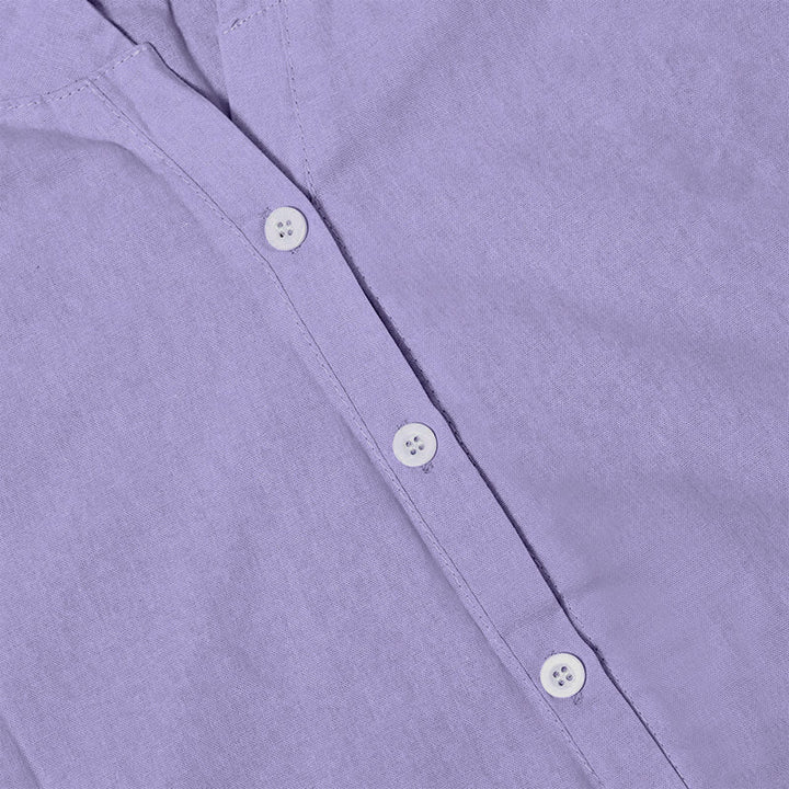 Buddha Stones Casual Plain Button Notched Collar Women's Short Sleeve Shirt - image 4