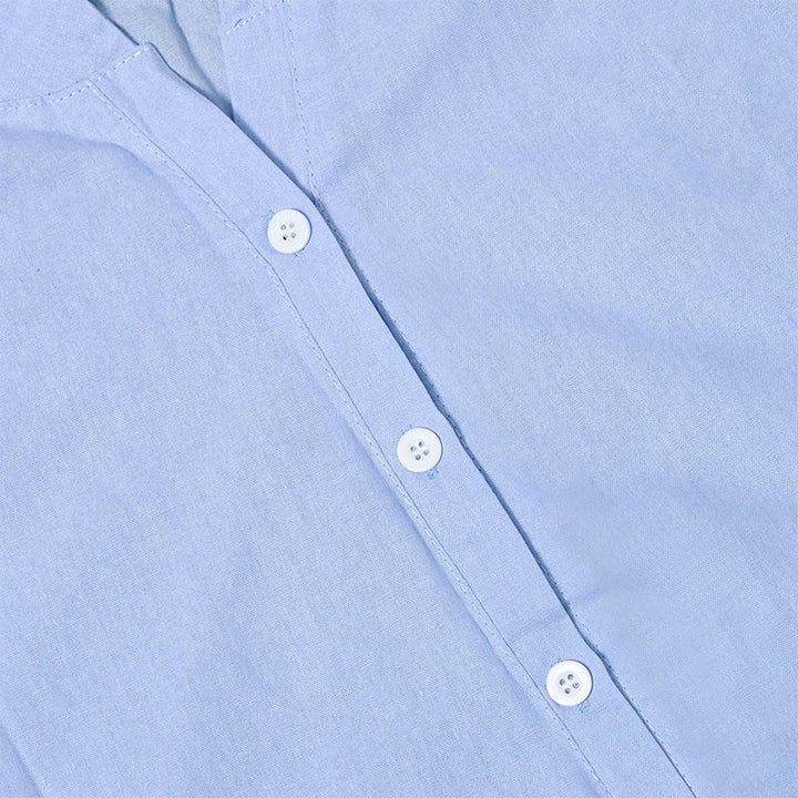 Buddha Stones Casual Plain Button Notched Collar Women's Short Sleeve Shirt - image 9