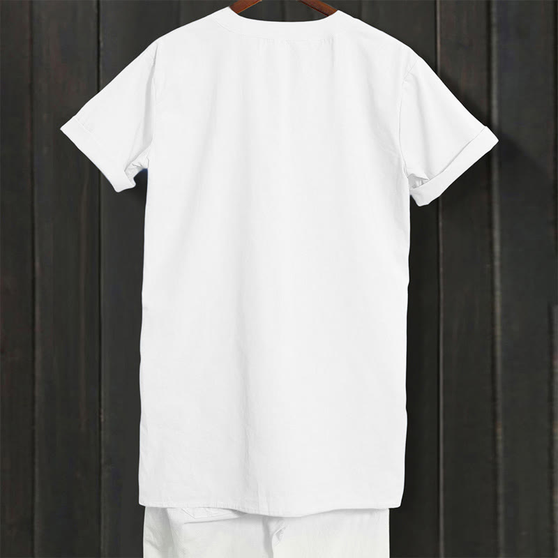 Buddha Stones Casual Plain Button Notched Collar Women's Short Sleeve Shirt - image 18