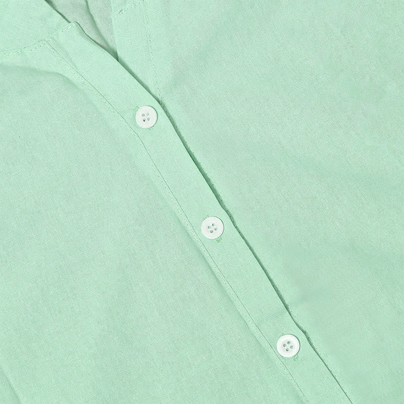 Buddha Stones Casual Plain Button Notched Collar Women's Short Sleeve Shirt - image 28