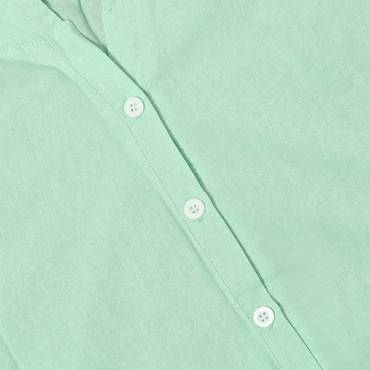 Buddha Stones Casual Plain Button Notched Collar Women's Short Sleeve Shirt - image 28