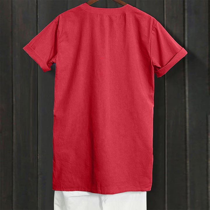 Buddha Stones Casual Plain Button Notched Collar Women's Short Sleeve Shirt - image 31