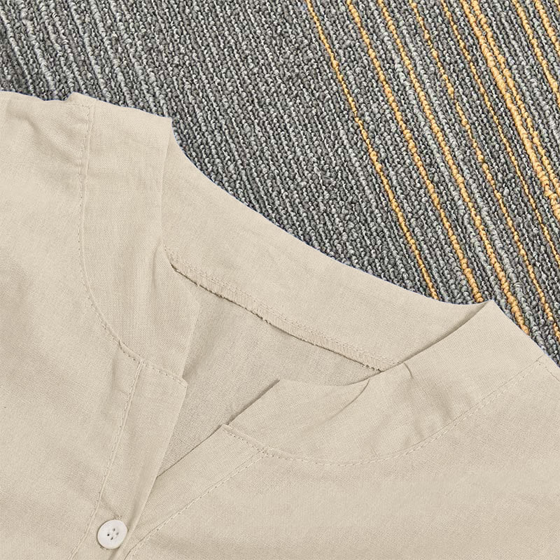 Buddha Stones Casual Plain Button Notched Collar Women's Short Sleeve Shirt - image 44