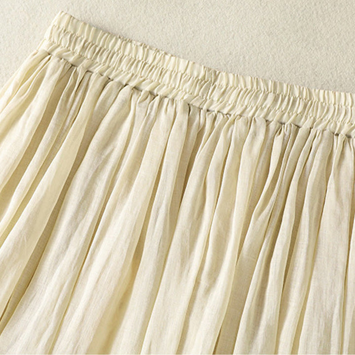 Buddha Stones Summer Plain Drawstring Lace Patchwork Design Women's 7-8 Length Skirt - image 32