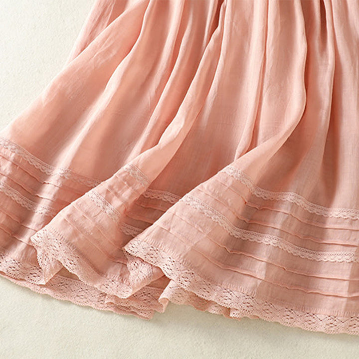 Buddha Stones Summer Plain Drawstring Lace Patchwork Design Women's 7-8 Length Skirt - image 8