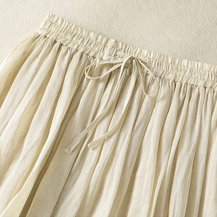 Buddha Stones Summer Plain Drawstring Lace Patchwork Design Women's 7-8 Length Skirt - image 29