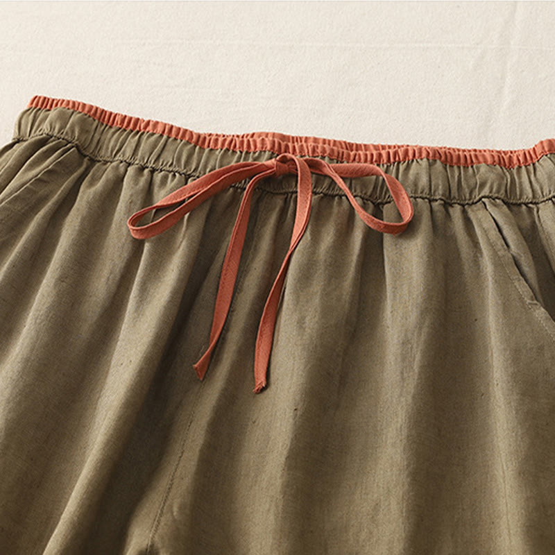 Buddha Stones Casual Colorblock Drawstring Women's Wide Leg Pants With Pockets - image 2