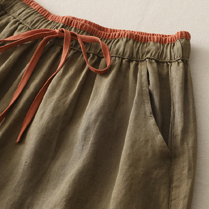 Buddha Stones Casual Colorblock Drawstring Women's Wide Leg Pants With Pockets - image 1