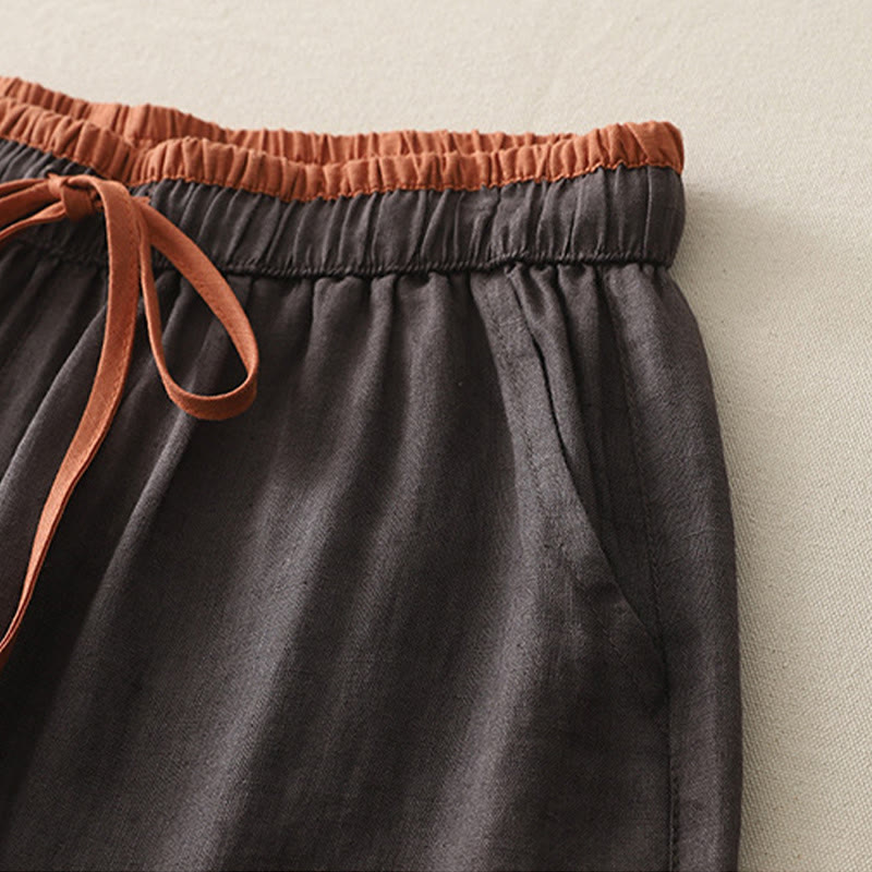 Buddha Stones Casual Colorblock Drawstring Women's Wide Leg Pants With Pockets - image 7