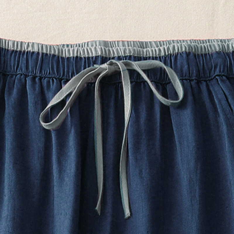 Buddha Stones Casual Colorblock Drawstring Women's Wide Leg Pants With Pockets - image 14