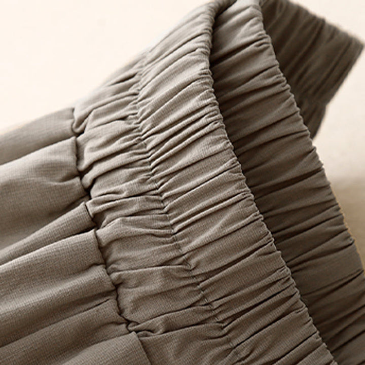 Buddha Stones Casual Loose Plain Women's Cotton Elastic 7-8 Length Wide Leg Pants With Pockets - image 7