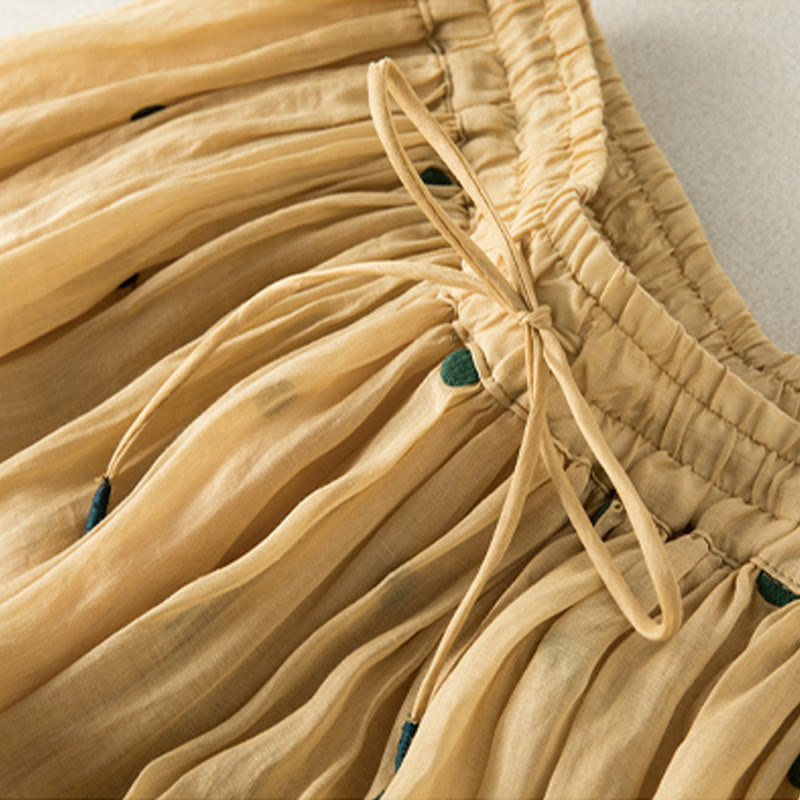 Buddha Stones Artistic Vintage Dot Pattern Women's Pleated Skirt - image 26