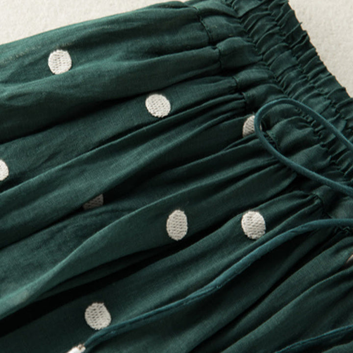 Buddha Stones Artistic Vintage Dot Pattern Women's Pleated Skirt - image 11