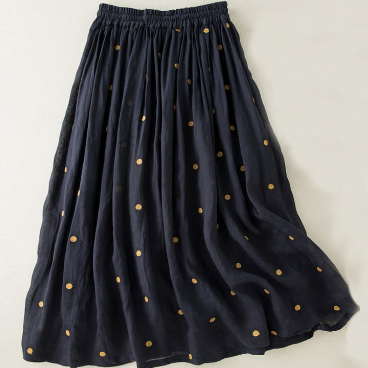 Buddha Stones Artistic Vintage Dot Pattern Women's Pleated Skirt - image 15