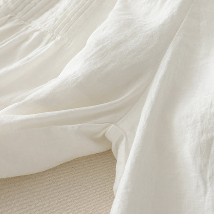 Buddha Stones Casual Plain Tucker Pleats Elastic Women's Polyester Wide Leg Pants With Pockets - image 11