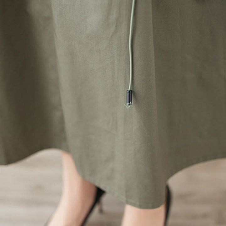 Buddha Stones Summer Casual Pure Color Pleated Design Women's Cotton Skirt - image 11