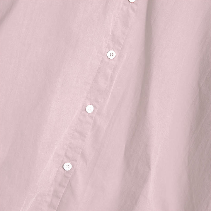 Buddha Stones Summer Casual Plain Breasted Notched Collar Short Sleeve Women's Cotton Linen Shirt - image 40