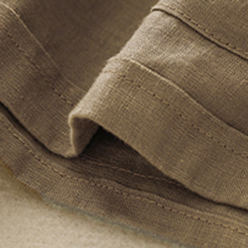 Buddha Stones Summer Casual Plain Cotton Linen Women's Elasti Straight Shorts With Pockets - image 2