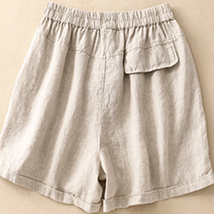 Buddha Stones Summer Casual Plain Women's Elasti Straight Shorts With Pockets - image 13