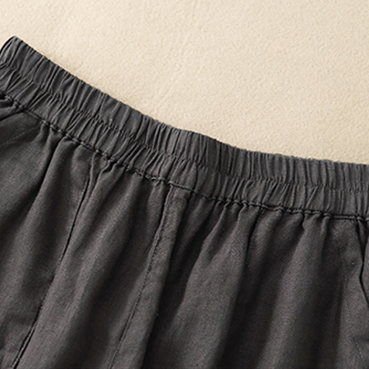 Buddha Stones Summer Casual Plain Women's Elasti Straight Shorts With Pockets - image 23