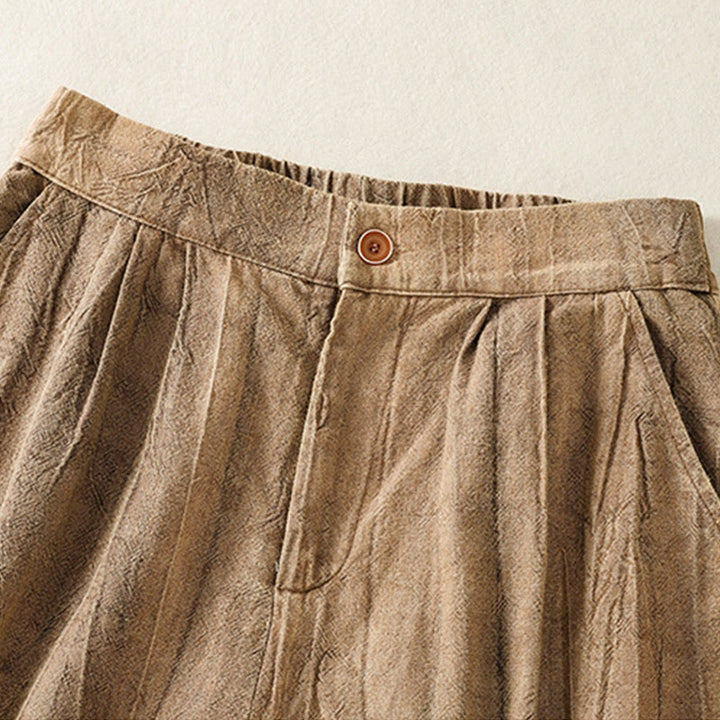 Buddha Stones Summer Casual Tie-dye Plain Cotton Women's Shorts With Pockets - image 7