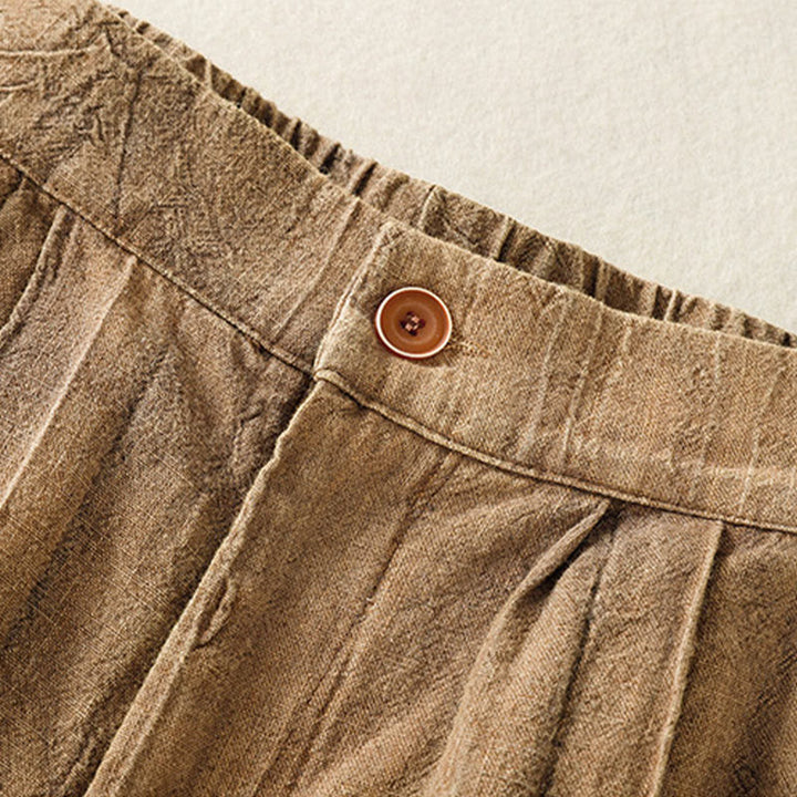 Buddha Stones Summer Casual Tie-dye Plain Cotton Women's Shorts With Pockets - image 2