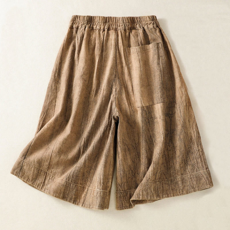 Buddha Stones Summer Casual Tie-dye Plain Cotton Women's Shorts With Pockets - image 1